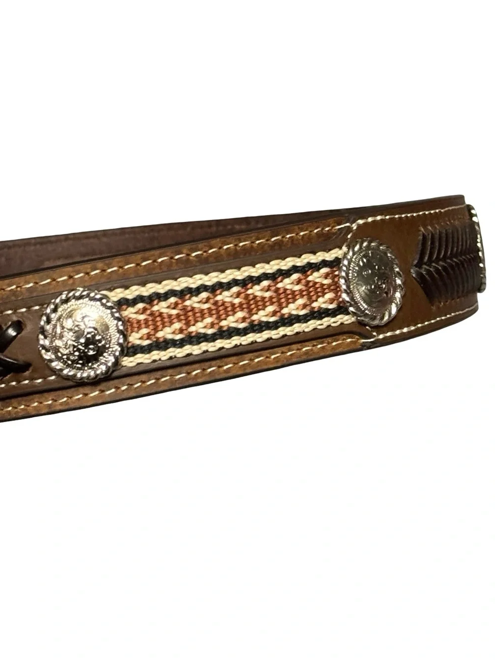Cavenders Boys Western Genuine Leather Rodeo Festival Brown Belt with Buckle